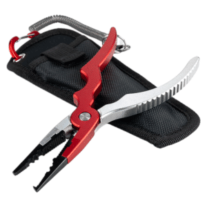 Pinza Abreanillas Red Fish Aluminio Multifuncion Con Funda y Cable Retractil 2