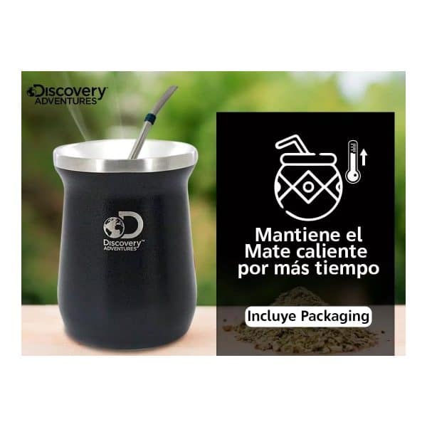 Mate Termico Vaso Discovery 236 ml Color Azul Acero Inoxidable - Imagen 4