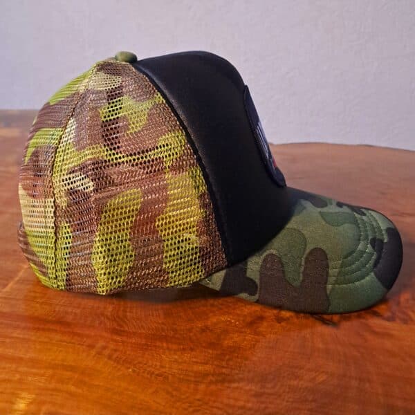 Gorra Trucker Camuflada La Palometa Bait Shop - Imagen 4