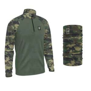 Combo Buzo Camu verde cuello camu classic